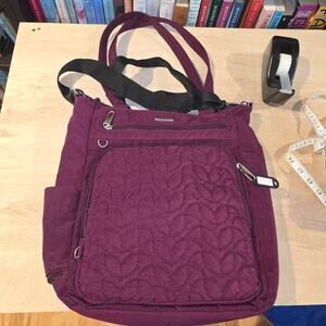 Travelon Exclusive Edition RFID quilted tote/shoulder bag burgundy